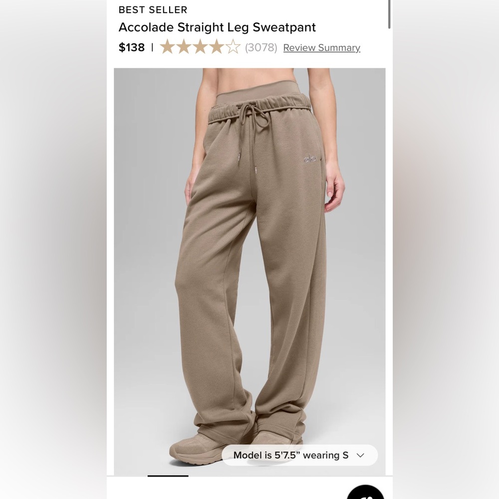 ALO Accolade Straight leg Sweatpants